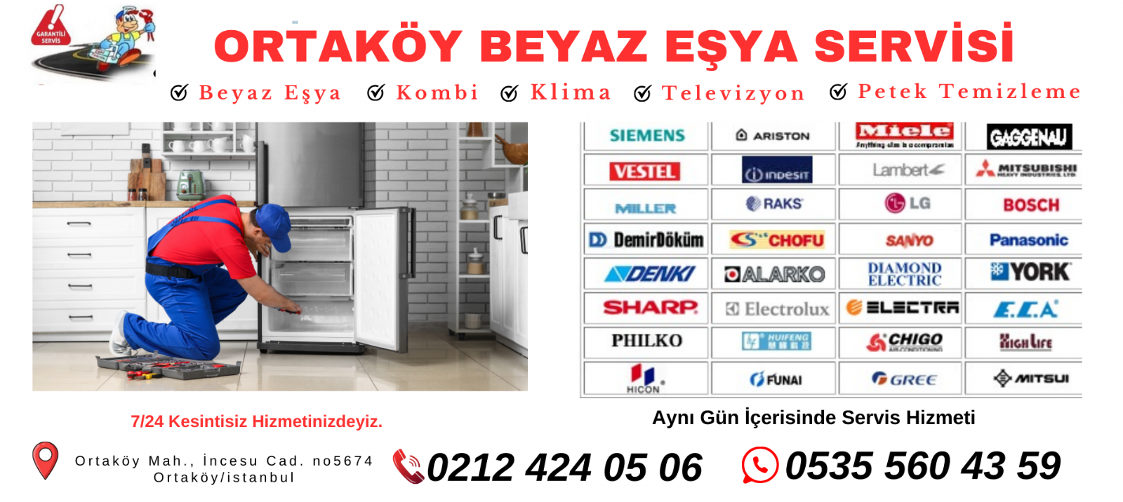 ortaköy Beyaz Eşya Servisi